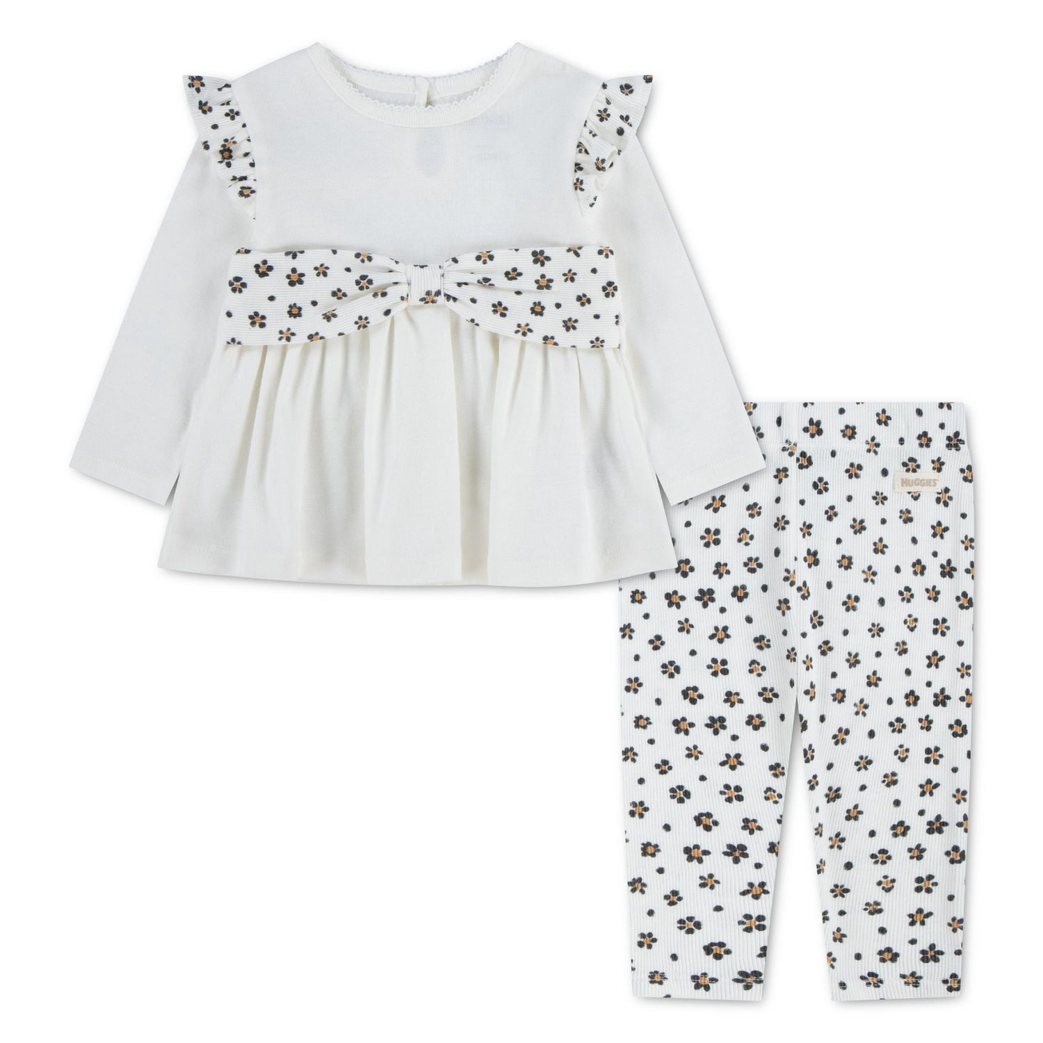 Ensemble de 2 pièces Huggies pour Bébé Fille: Chandail Coupe Babydoll à Manches Longues et Leggings