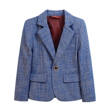 Floleo Boys' Blazer Jacket Casual Slim Fit Single Breasted Kids Solid Color Long Sleeve Pocket Jacket for Boy Formal Sport Suit Coat for Party Wedding(Gray#1,4-5 Years)