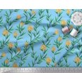 thumbnail image 2 of Soimoi Tissu en Coton Canard Feuilles & Roses Imprimé Floral 1 Yard 56 Pouces de Large, 2 of 3