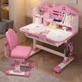 thumbnail image 1 of 2 Pcs/Ensemble Multi Support de Livres Élargi Bureau Chaise Ensemble Motif Dessin Animé Enfants Hauteur Réglable Table d'Étude Tiroir avec Chaise Ensemble, 1 of 8