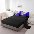 thumbnail image 3 of YST Navy Blue Black Gray Comforter Set, Rustic Farmhouse Bedding, 7-Piece, King, Patchwork Geometric Triangle, Modern Abstract, 3 of 5
