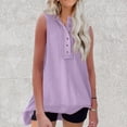 thumbnail image 2 of FAIWAD Women's Sleeveless Tank Tops Summer V Neck Button Down Tops Irregular Hem Lightweight Tops, 2 of 6