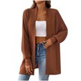 thumbnail image 1 of Pisexur Womens Jacket Open Front Cardigans Trench Coats Fall Jackets Women's Solid Color Fashionable Loose Sweater Cardigan Tops, 1 of 6