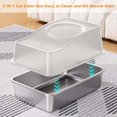 thumbnail image 3 of AKDSteel Stainless Steel Litter Box with Lid, Enclosed Litter Box with Cat Litter Mat and Scoop, Extra Large High Sided Cat Litter Trays Easy Clean Detachable, 3 of 7