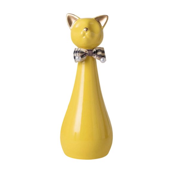 LFKERWMG My Items Ceramic Cat for Memorial Jar with Bow Tie Decorative Keepsake for Feline in Multiple Colors