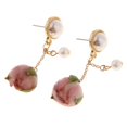 thumbnail image 1 of GUOOL 1 Paire de Boucles d'Oreilles en Résine Époxy 3D Fleurs Séchées Naturelles Bijoux B, 1 of 9