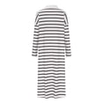 thumbnail image 4 of NJDVHB Robes d'Hiver pour Femmes, Robes Chandail Femmes, Robes de Vacances pour Femmes, Robe à Rayures pour Dames à Manches Longues Col à Revers Fente Latérale Décontractée de Plage Maxi, Blanc, TG, 4 of 4