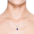 thumbnail image 4 of Angara Collier en Améthyste Naturelle - Pendentif Solitaire en Améthyste Ronde Nœud Infini en Platine pour Femmes, 4 of 8