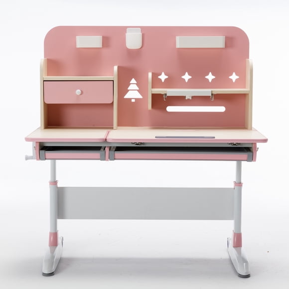 Children Kids Multifunctional Adjustable Study Desk - Pink
