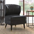 thumbnail image 4 of Modern Faux Leather Accent Chair in Grey, 4 of 7