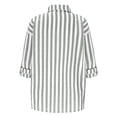 thumbnail image 4 of TIMIFIS Chemises à Manches Longues pour Femmes Grande Taille Chemise à Rayures Boutonnée Automne Décontractée Col Rabattu avec Manches Ajustables Hauts, 4 of 8