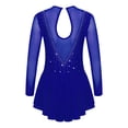 thumbnail image 2 of Yeahdor Kids Girls Figure Skating Dress Rhinestone Mesh Irregular Ballet Dan Dress Performance Dancewear Royal Blue 6, 2 of 7