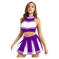 thumbnail image 1 of Fgnfyis Ensemble Jupe Courte de Cheerleading pour Femmes Jeu de Rôle Cheerleading Ensemble Jupe Courte de Carnaval Violet m, 1 of 3