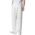 thumbnail image 1 of HXWCHs Pantalon de Plage en Lin pour Homme Ample Tenue de Golf Blanc TG, 1 of 6