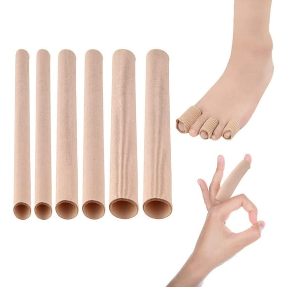 QUTETN Foot Corn Bandage 6 Pieces Cuttable Silicone Blister Bandage Toe Protector 15CM Toe Bandage for Care of Fingers Elastic Finger Bandage (2S+2M+2L)