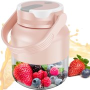 Portable Blender USB Rechargeable Blender Juicer Cup with 8 Stainless Steel Blades Efficient Personal Size Blender Fruit Mixer Smoothies Blender 500ml with Overload Protection for Home Of