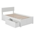 thumbnail image 4 of Leo & Lacey Lit Plateforme de Rangement Urbain Simple TG en Bois Massif à 2 Tiroirs, Blanc, 4 of 6
