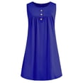 thumbnail image 2 of Innerwin Robe Mini Boutonnée Femme Robe d'Été Plage Ample Bohème Tibétain Bleu TG, 2 of 4