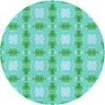 thumbnail image 1 of Ahgly Tapis Rond Lavable en Machine Intérieur Transitionnel Turquoise Vert, 4 Pieds Rond, 1 of 7