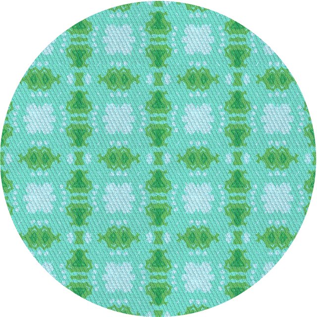 Ahgly Tapis Rond Lavable en Machine Intérieur Transitionnel Turquoise Vert, 4 Pieds Rond
