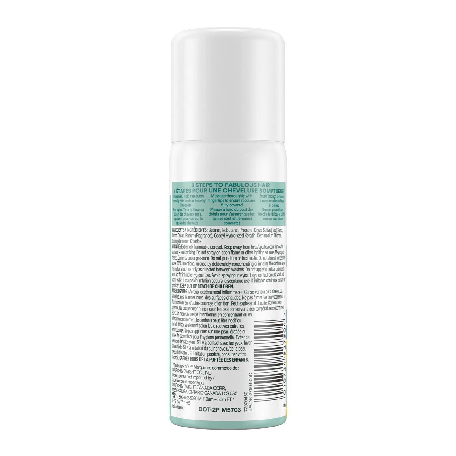 Batiste Shampooing Sec Original, Format Mini de Voyage, Rafraîchit Instantanément les Cheveux, Absorbe l'Huile & le Gras, Formule Sans Eau pour Plus de Texture et de Volume des Cheveux