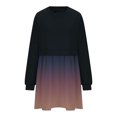 thumbnail image 4 of EQWLJWE Mode Chandail Décontracté Surdimensionné pour Femmes Couleur Dégradée Robe à Manches Longues Col Rond Mini-Robes Patchwork pour Dames Robes d'Automne pour Femmes 2023, 4 of 6