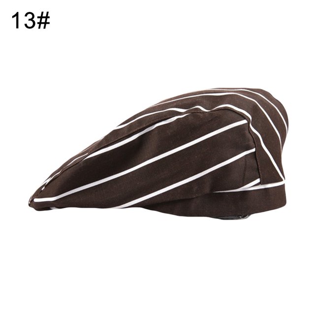 Unisex Beret Geometric Pattern Duck Mouth Style Men Women Pure Color Short Brim Chef Hat for Baker