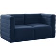 thumbnail image 2 of Meridian Furniture Quincy Navy Velvet Modular Sofa, 2 of 27