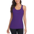 thumbnail image 3 of Charmo Camisole en Coton pour Femme avec Soutien-Gorge Intégré Débardeur Extensible sous-Maillots Cami 2 Paquets, 3 of 7