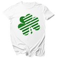 thumbnail image 1 of Pompotops Mode Femme Décontracté Col Rond T-Shirt Imprimé Fête de la Saint-Patrick Manches Courtes Ample Blouse, 1 of 3