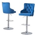 thumbnail image 1 of Tabourets de Bar Réglables avec Velours Bleu Marine et Sièges Capitonnés (Ensemble de 2), 1 of 2