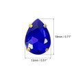 thumbnail image 2 of Unique Bargains 20Pack Teardrop Sew on Rhinestone - 18x13mm Glass Teardrop Crystal Rhinestones in Gold Prong Setting (Sapphire Blue), 2 of 7