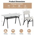 thumbnail image 4 of GloryStar 5-Piece Apartment Dining Set with Storage, Modern 43.3" Small Space Table & 4 Upholstered Chairs, Compact Kitchen Set for 4, 4 of 8