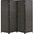 thumbnail image 1 of FDW Room Divider Folding Privacy Wooden Screen 4 Panel 72 Inches High 17.7 Inches Wide Panel Screen for Living Room Bedroom Study Black, 1 of 7