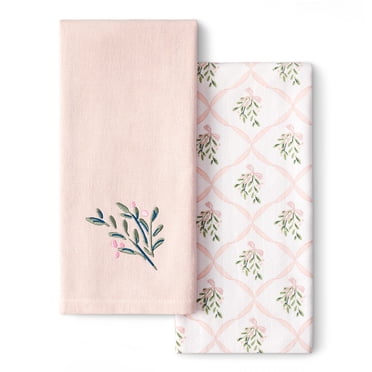 Holiday Time Maison De Noel Collection Berries 2-Pack Kitchen Linen Set, Pink/Multi, 16" x 26"