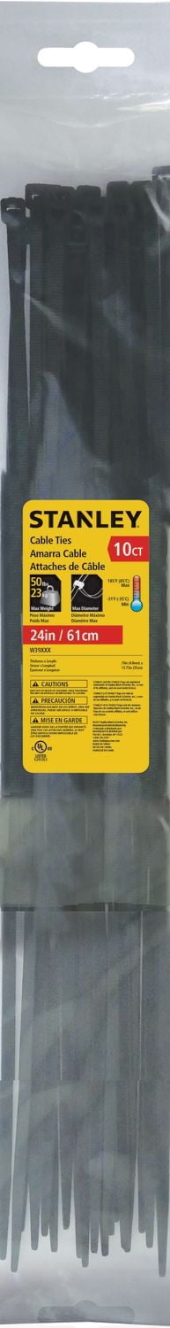 Stanley 10ct 24 In. Black Cable Ties
