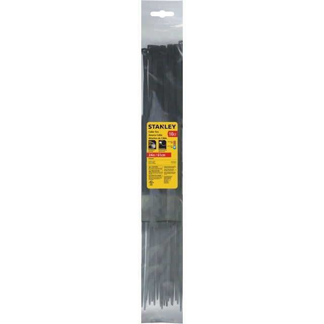 Stanley 10ct 24 Po. Attaches de câble noires
