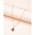 thumbnail image 1 of Goldtone Collier Goutte d'Améthyste Pierre de Naissance de Février, 1 of 2