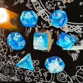 thumbnail image 4 of lionlar Ensemble de 7 dés Polyédriques en Acrylique Cadeaux de Fête Nouveauté pour JdR Bleu, 4 of 9