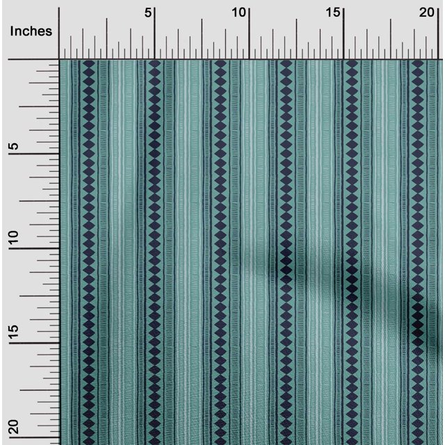 oneOone Tissu Polyester Lycra Rayé & Imprimé Diamant pour Couture BTY 56 Pouces de Large