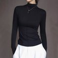 thumbnail image 3 of AherBiu Chandails à Manches Longues pour Femmes Couche de Base sous-Maillots Col Roulé Coupe Ajustée T-Shirts Blouse, 3 of 7