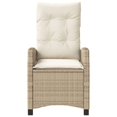 thumbnail image 3 of vidaXL 3 Piece Bistro Set with Cushions Beige Poly Rattan, 3 of 5