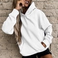 thumbnail image 3 of Women's Slim Pullover Hoodies - Artificial Short Velvet Sweaters, Long Sleeve with Pockets, Suitable for Winter and Fall, 95% Polyester, Multiple Sizes, 3 of 5