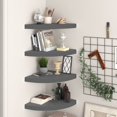 thumbnail image 1 of vidaXL Floating Corner Shelves 4 pcs High Gloss Grey 35x35x3.8 cm MDF, 1 of 5
