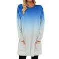 thumbnail image 1 of Timegard Women Long Sleeve Tops with Pockets Round Neck Casual Trendy T Shirts Gradient Color Comfy Basic Shirts, 1 of 7