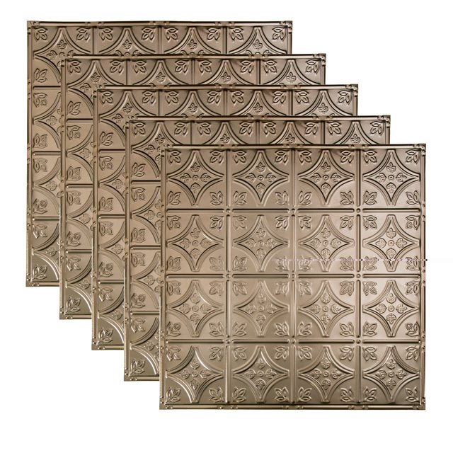 Great Lakes Tin Hamilton Champagne 2ft x 2ft Nail Up Ceiling Tiles (5 Pack)