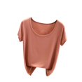 thumbnail image 1 of Yuyuzo Hauts de Pyjama Grande Taille pour Femmes Manches Courtes Haut de Pjs Col Rond Chemises de Nuit Doux Confortables Vêtements d'Intérieur, 1 of 3