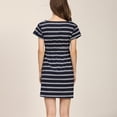 thumbnail image 4 of Penkiiy Robe de Maternité Décontractée pour Femme à Manches Courtes, Taille Empire, 2TG, Bleu Foncé, 4 of 8