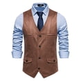 thumbnail image 2 of Birdeem Men Solid Fashion Have Pockets Single Breasted Stage Costume Vest Tops Blouse, 2 of 9