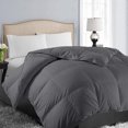 thumbnail image 1 of Canadian Linen Down Alternative 220 GSM Microfiber Comforter, Grey, Queen Size, Machine Washable, Hypoallergenic, 1 of 8
